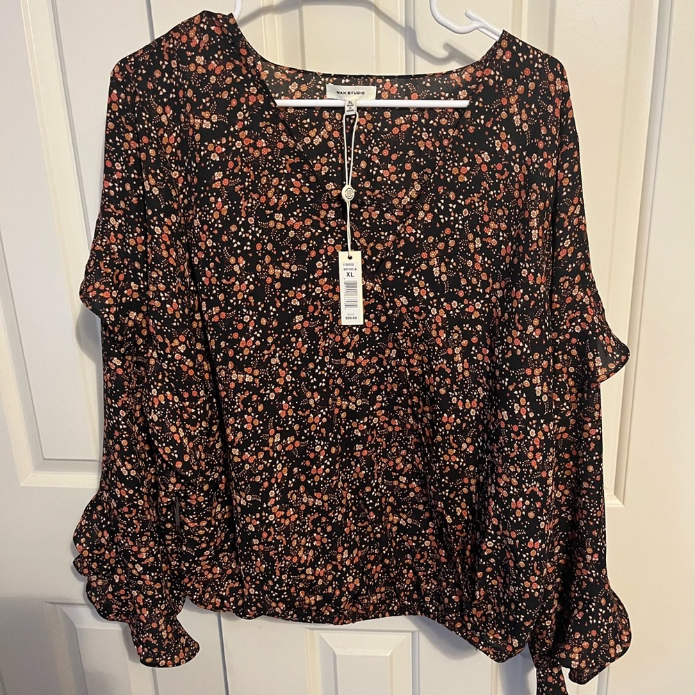 Max Studio faux wrap blouse